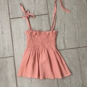 pink peplum tank